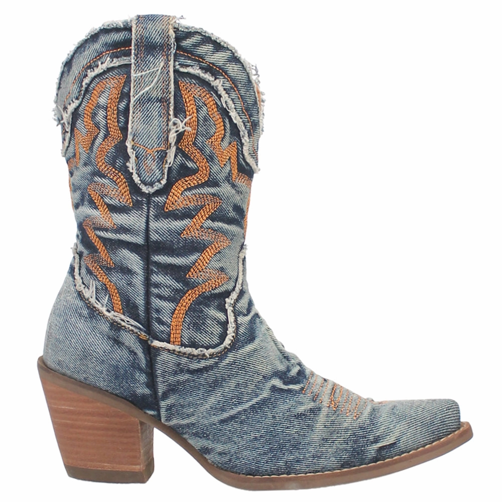 Low Profile Silhouette Y'all Need Dolly Embroidered Round Toe Cowboy Booties