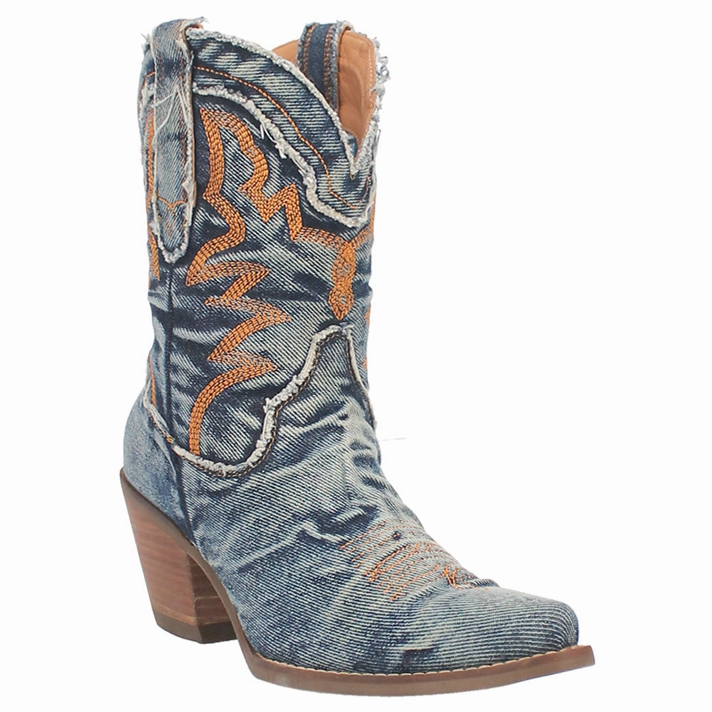 Y'all Need Dolly Embroidered Round Toe Cowboy Booties Stable Support Night Travel
