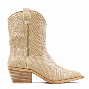 Party Goer Zouzou Snake Print Pointed Toe Cowboy Boots